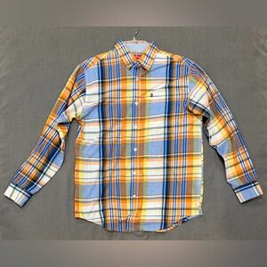 Izod kids multi-Color Plaid Button-Down Shirt - Blue, Orange, Yellow